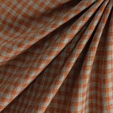 Load image into Gallery viewer, Bitter Orange Check Linen Cotton Fabric
