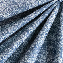 Load image into Gallery viewer, Blockprint Sapphire Linen Cotton Fabric