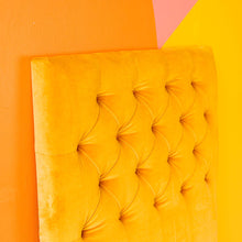 Load image into Gallery viewer, Studio Velvet Butternut Single Deep Buttoned Headboard