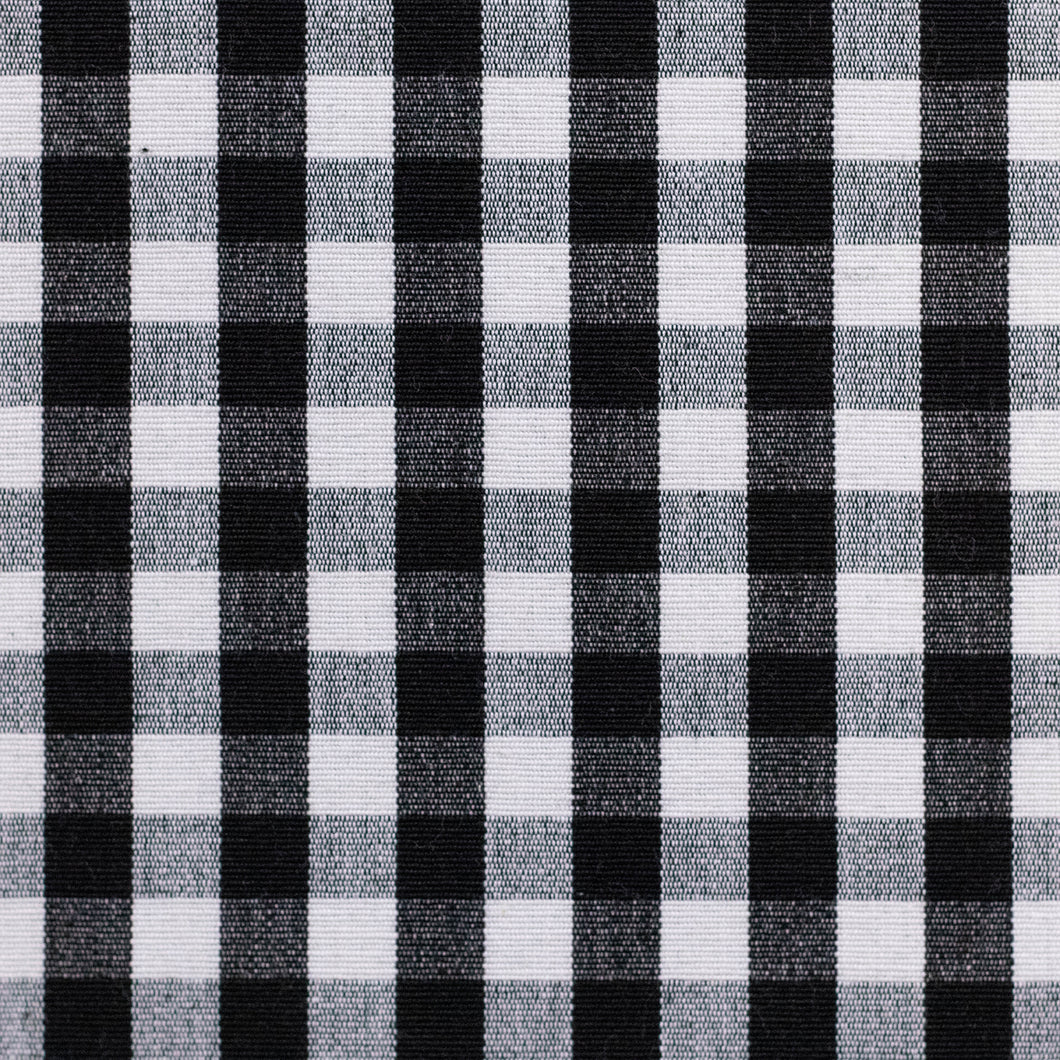Heavy Gingham Black Cotton Fabric