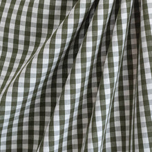 Load image into Gallery viewer, Heavy Gingham Olive Cotton Fabric