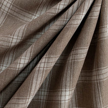 Load image into Gallery viewer, Porcini Plaid Linen Fabric