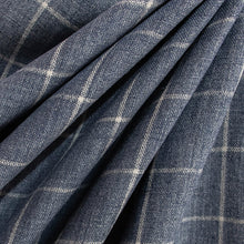 Load image into Gallery viewer, Seaspray Check Linen Fabric
