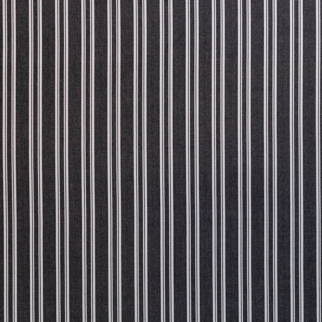 Shadow Stripe Black Cotton Fabric