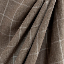 Load image into Gallery viewer, Shiitake Check Linen Fabric