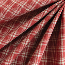 Load image into Gallery viewer, Strawberry Plaid Linen Cotton Fabric