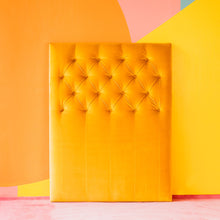 Load image into Gallery viewer, Studio Velvet Butternut Single Deep Buttoned Headboard